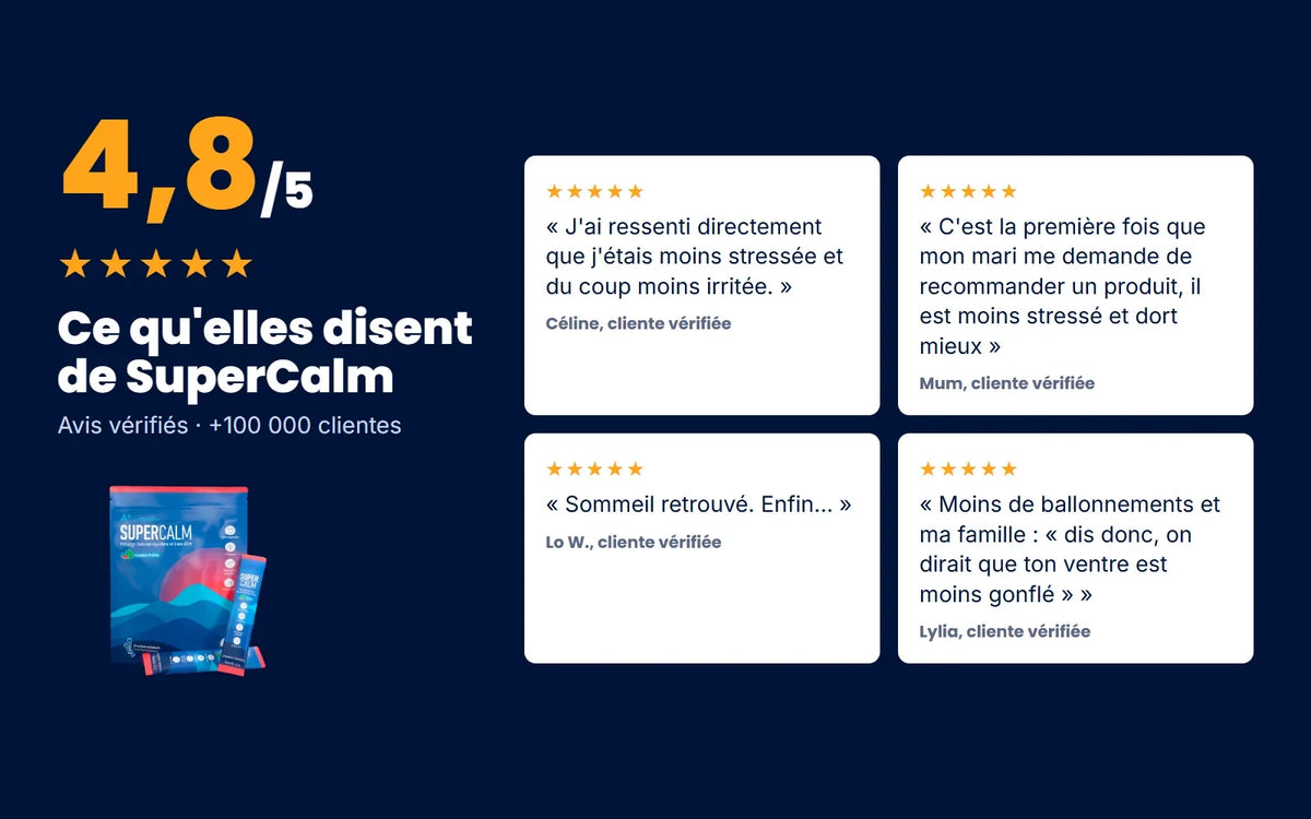 Avis vérifiés de clientes SuperCalm, note 4,8 sur 5