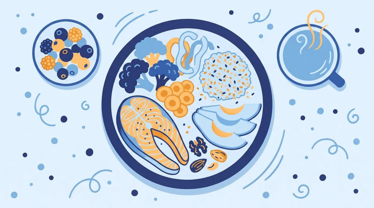Illustration : assiette équilibrée anti-stress