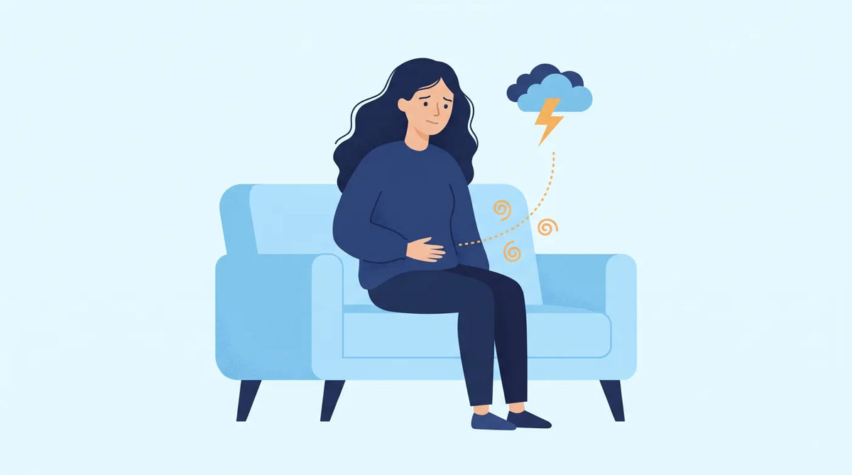 Illustration : le lien entre stress et ventre gonflé